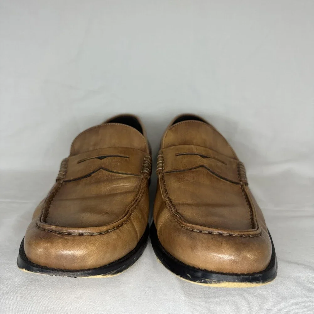 Winthrop Shoes Mens Size 8.5 Brown Rhys Leather Penny Loafers Slip On Moc Toe